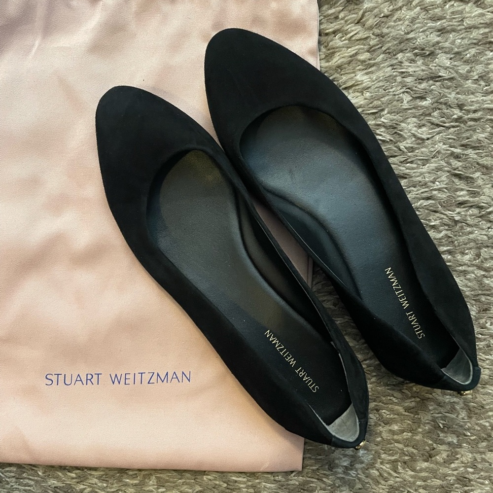 Stuart Weitzman Black Suede Flats - Sz9